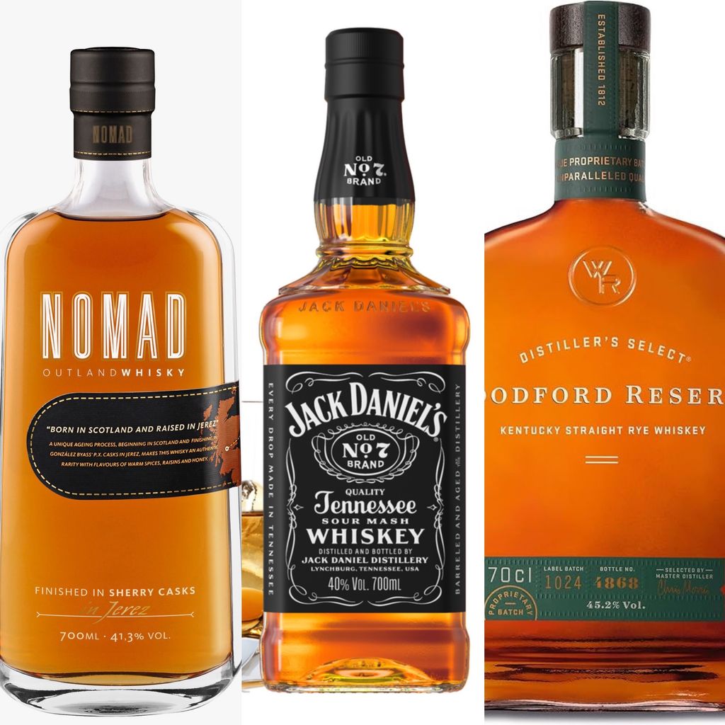 Whiskys: Nomad, Jack Daniel's y Woodford Reserve