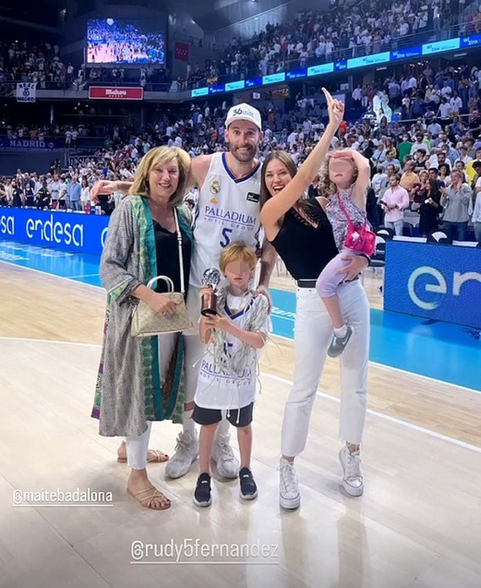 Rudy Fernández con su familia