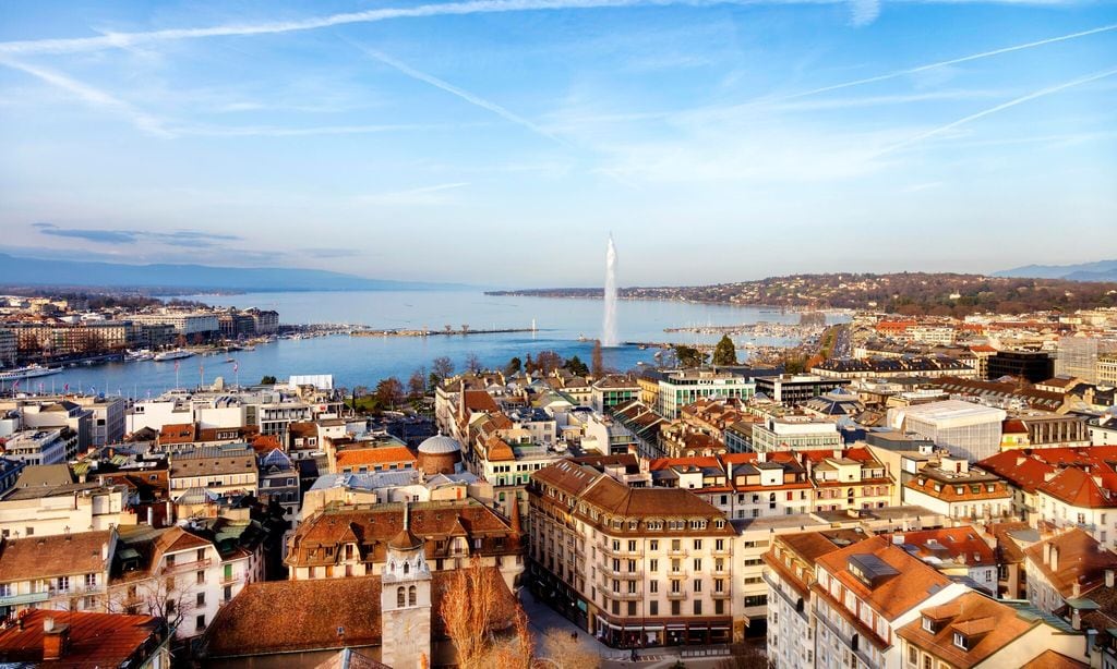 Lake Geneva from Above, Geneva, Switzerland