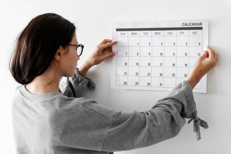 mujer calendario