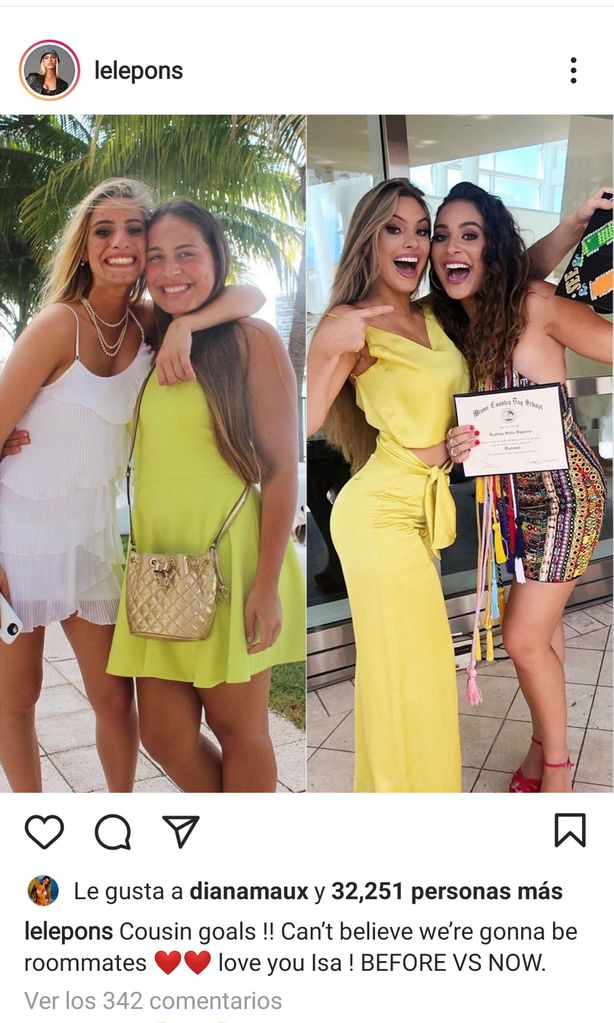 Isadora Figueroa y su prima Lele Pons