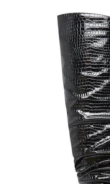 over the knee boots harlow de steve madden en color negro con croc effect