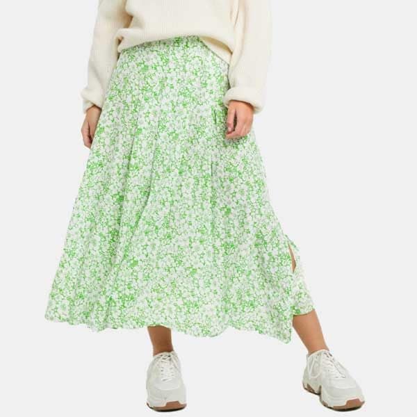 falda flores verde