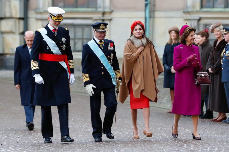 Reyes Felipe y Letizia y Reyes Carlos Gustavo y  Silvia de Suecia