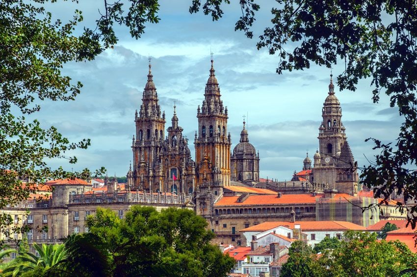 Panorámica de la catedral de Santiago de Compostela