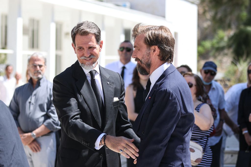 Pablo de Grecia en el funeral del príncipe Miguel de Grecia el 1 de agosto de 2024