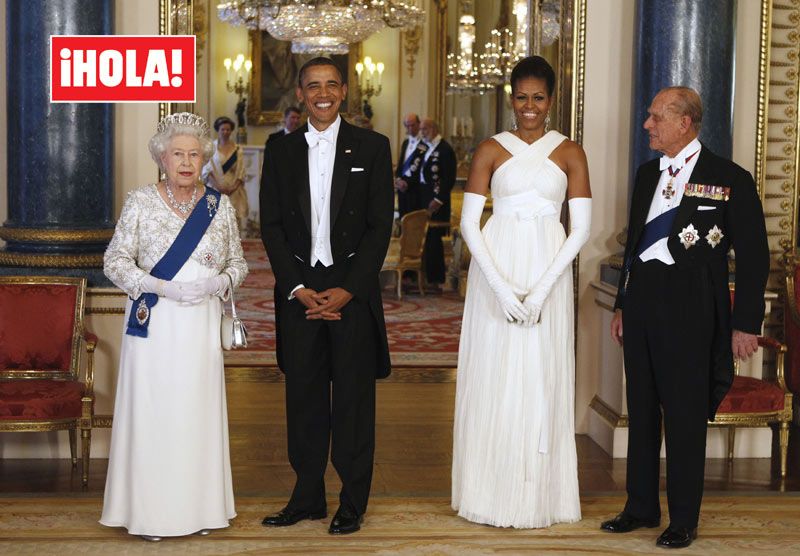 Isabel II, Barack Obama, Michelle Obama y Felipe de Edimburgo