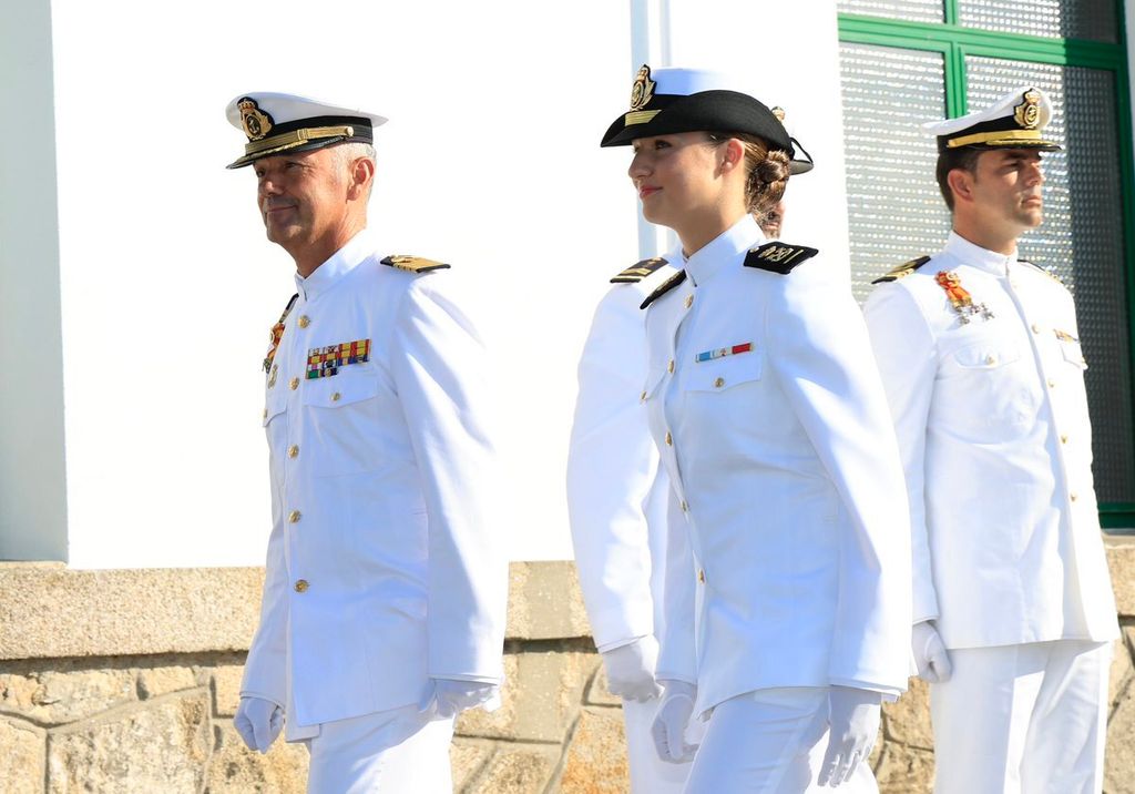 La Princesa Leonor de Borbón durante su ingreso en la Escuela Naval de Marín en Pontevedra