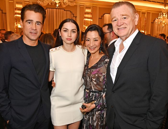 Ana de Armas con Colin Farrell, Michelle Yeoh y Brendan Gleeson