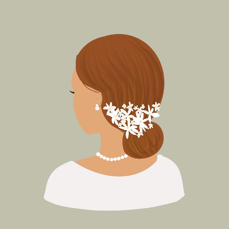 Flores para novias en el pelo