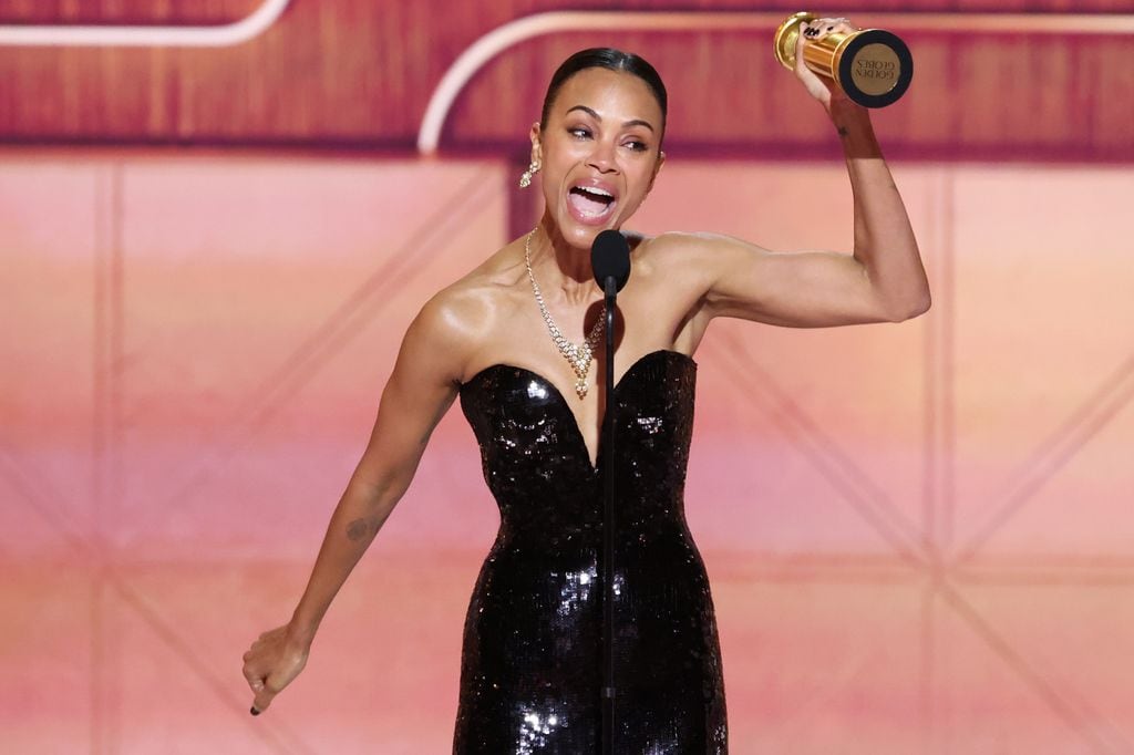 Zoe Saldaña ganó el primer Golden Globe de su carrera por su trabajo en 'Emilia Pérez'