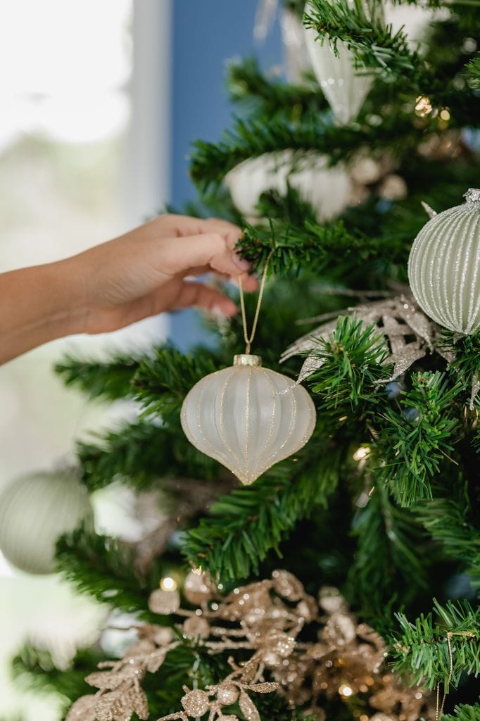 Adorno de Navidad blanco.