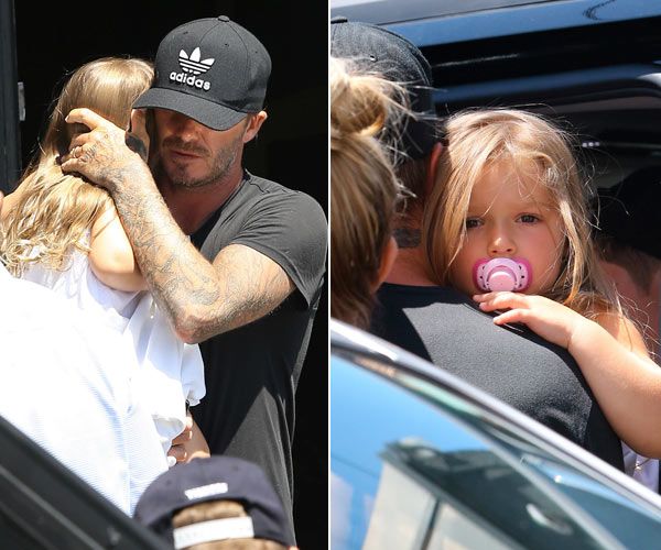 El chupete de Harper Beckham ha sido el tema que ha abierto la polémica
