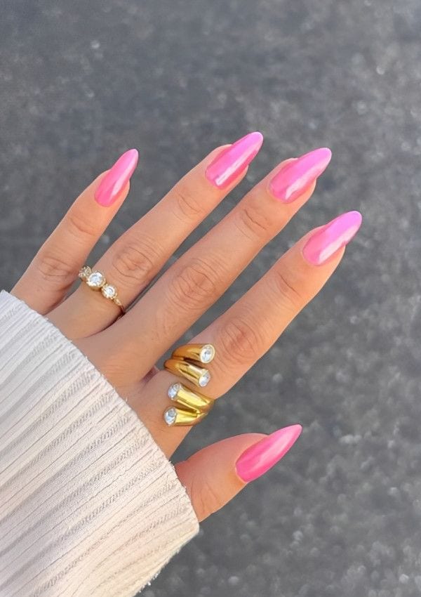 manicura glaseada rosa