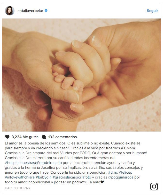 Natalia Verbeke ha sido mamá de una niña