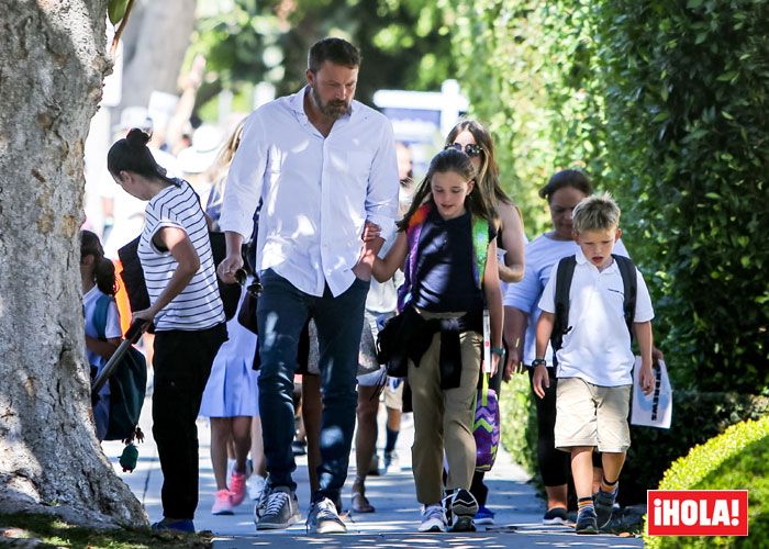 Ben Affleck junto a sus hijos Seraphina y Samuel