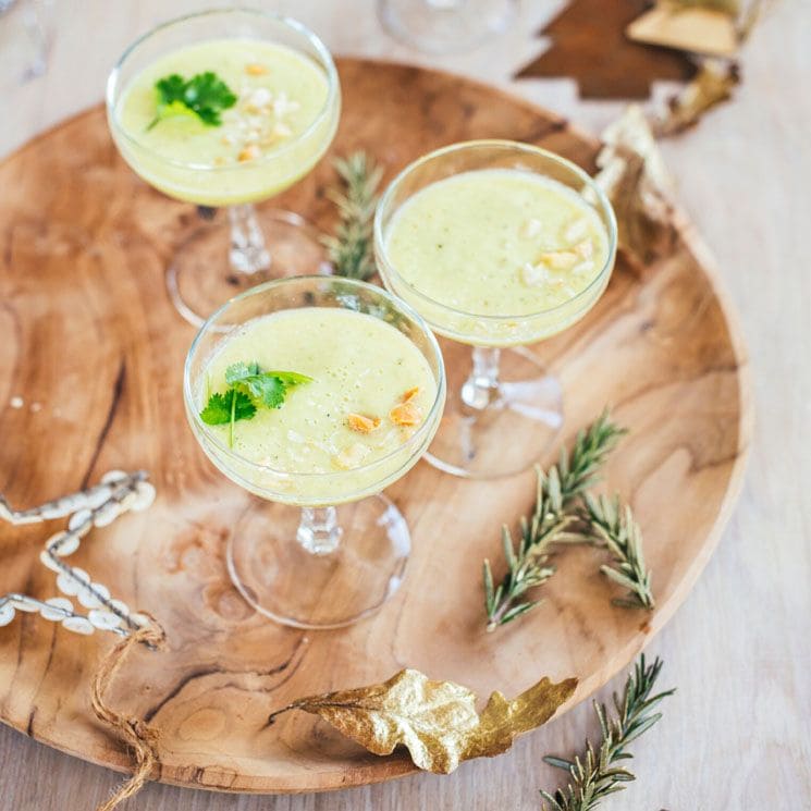 Gazpacho navideño de pepino y piña
