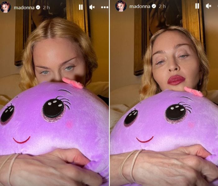 Madonna con un peluche