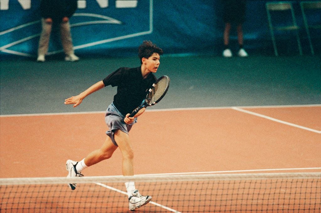 Rafael Nadal from Spain during the 2000 Les Petits As tournament. (Photo by AOP.Press/Corbis via Getty Images)