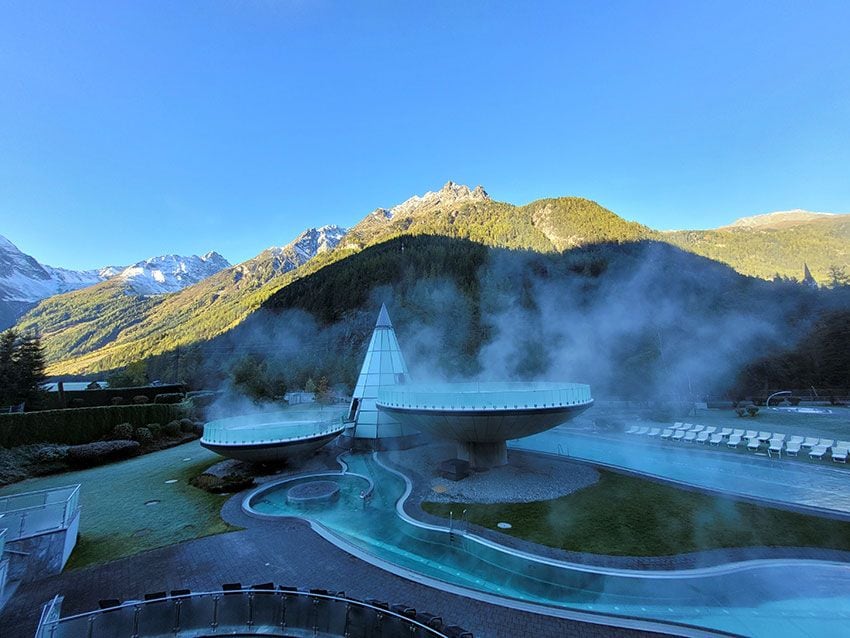 SPA exterior del balneario Aqua Dome en el Tirol austriaco