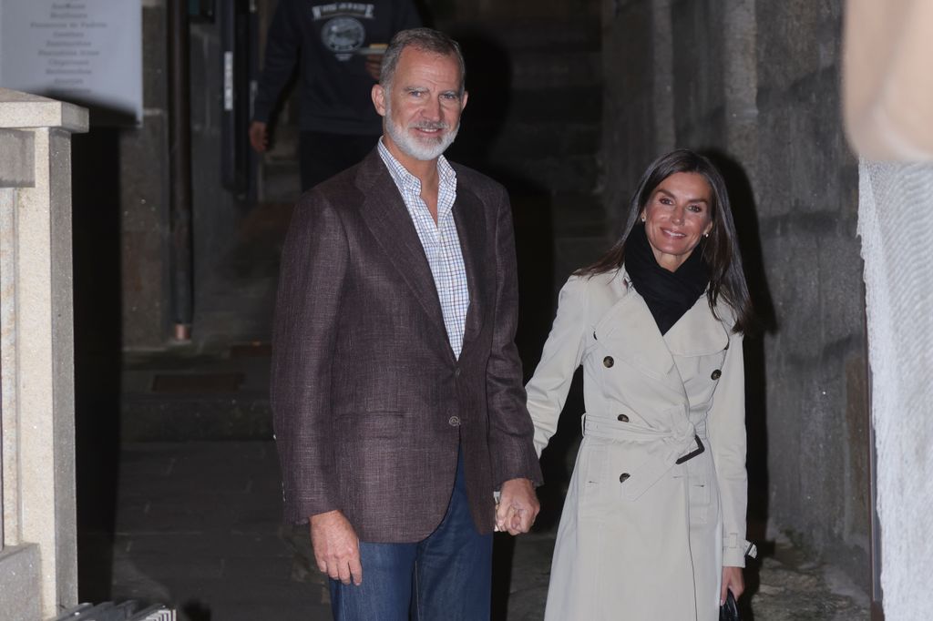 Kings Felipe and Letizia, having dinner in Marín after their meeting with Juan Carlos I