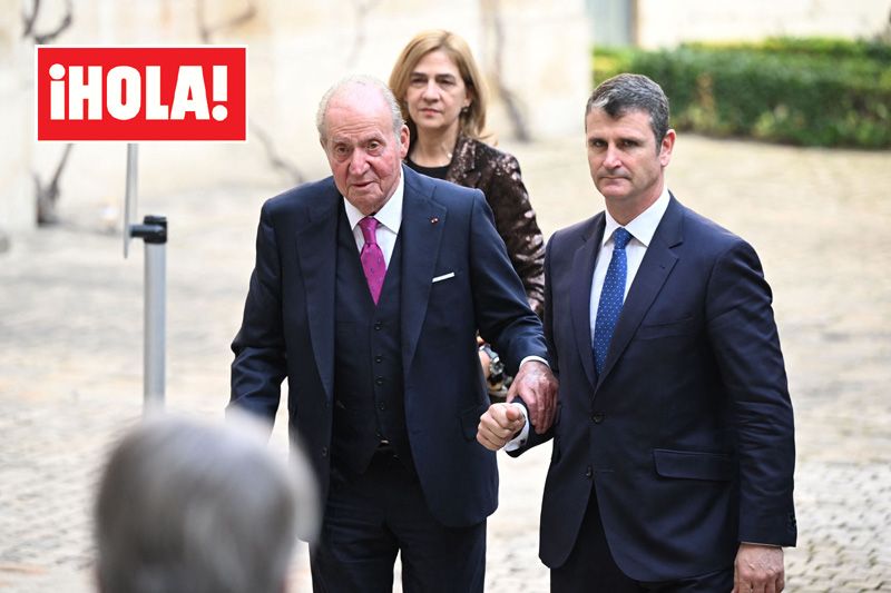 Don Juan Carlos con la infanta Cristina y un ayudante