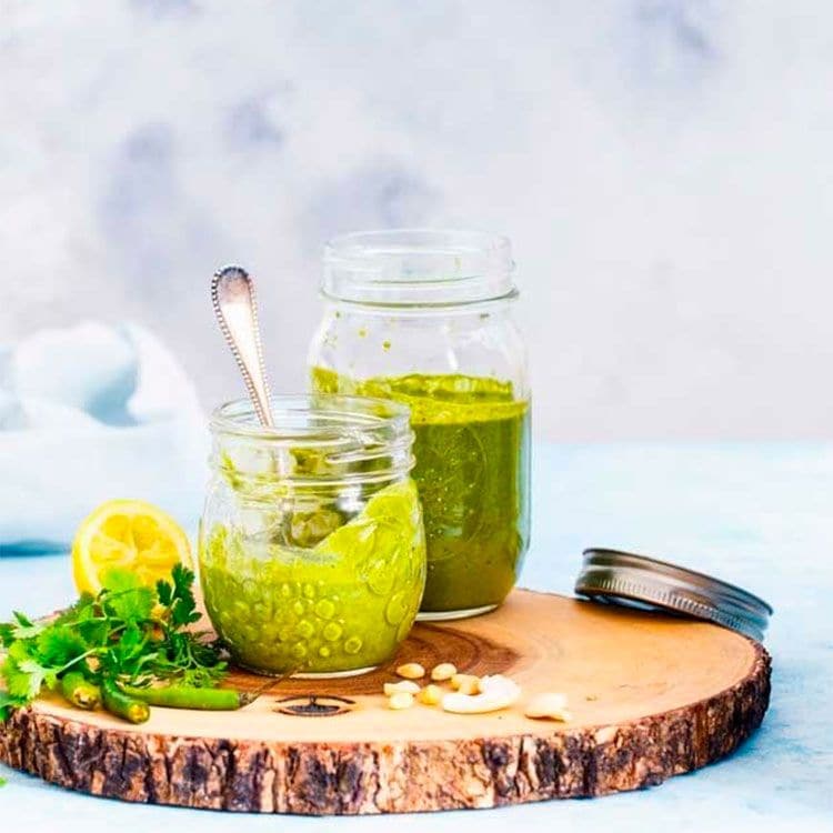 Pesto de cilantro y nueces