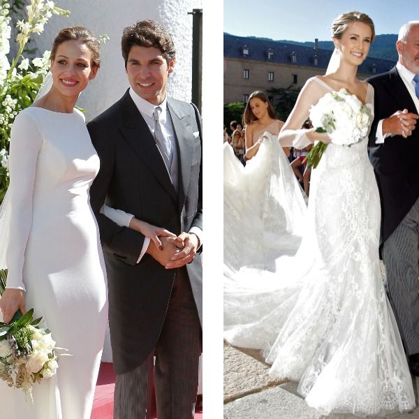 De llevar un vestido de este estilo, Gabriela Palatchi no sería la primera celebrity bride de Pronovias en casarse con un diseño clásico: una de las novias más bellas de la firma ha sido Astrid Klisans, que dio el 'sí quiero' a Carlos Baute en 2012 con un traje de Manuel Mota en color crudo con escote corazón y entallado en la cintura y caderas.
