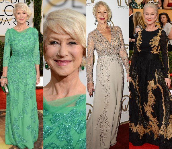 Helen Mirren, espectacular vistiendo de largo a sus 69 años, es el perfecto ejemplo de cómo arriesgar con un vestido de fiesta a cualquier edad. © Gtresonline
