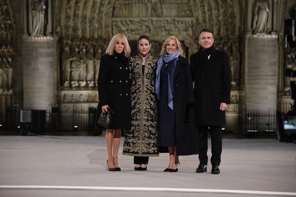 Jill y Ashley Biden con Emmanuel y Brigitte Macron