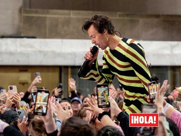 Harry Styles en un concierto en la calle 