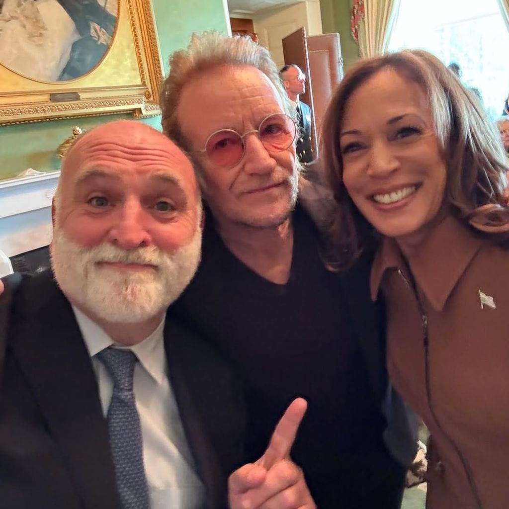 José Andrés, Bono y Kamala Harris