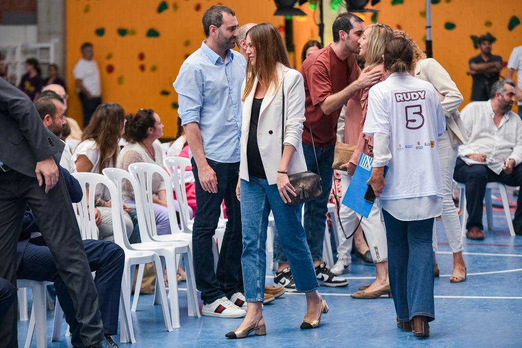 Helen Lindes en el homenaje que recibió Rudy Fernández en su colegio, 
el Sant Josep Obrer, donde dio sus primeros pasos en el mundo del baloncesto. 20 de octubre de 2024 en Palma de Mallorca