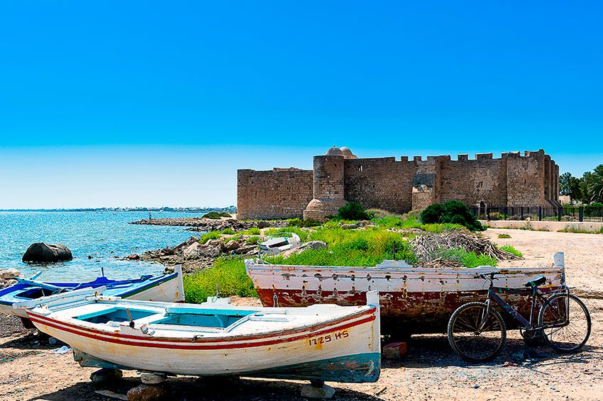 Fuerte Borj El Kebir en la isla de Djerba, Túnez