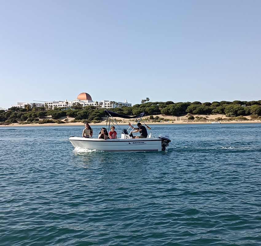 Paseo en barca por la desembocadura del río Piedra, El Rompido, Huelva