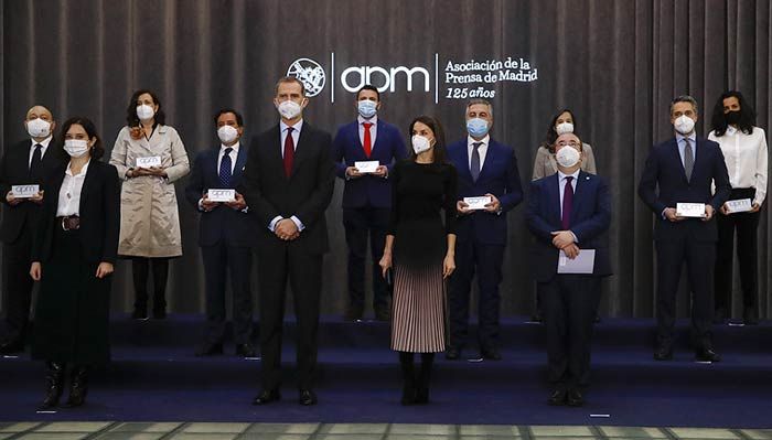 Los Reyes durante la entrega de los Premios de la APM