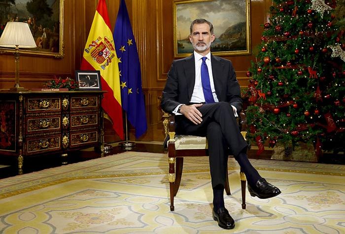 El rey Felipe durante el Mensaje de Navidad