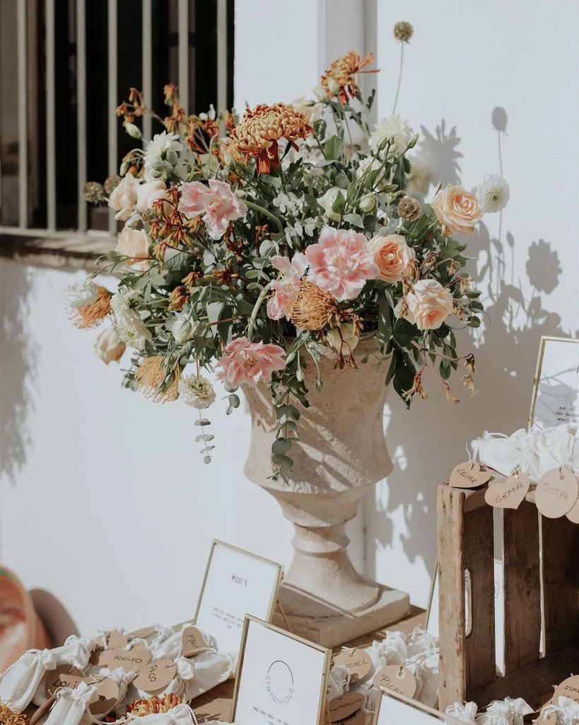 Copas de flores para bodas