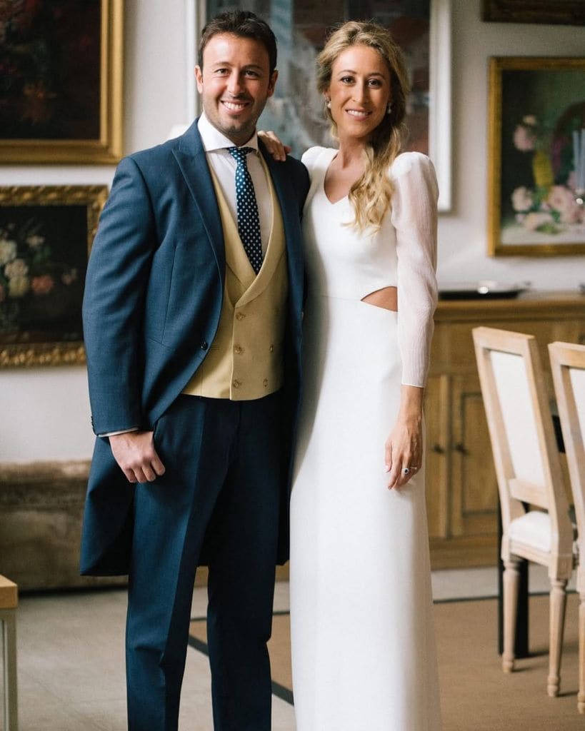 Matías Prats Jr. junto a su hermana, Marta, el día de su boda con Alberto Salas, en septiembre de 2021. 