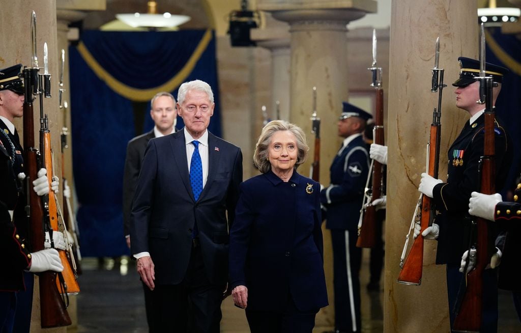 Bill y Hillary Clinton, en su llegada a la ceremonia