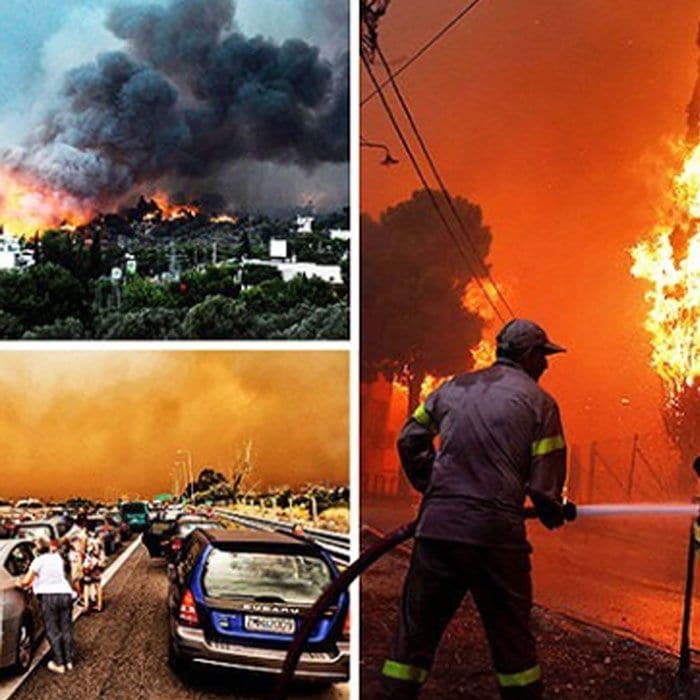 Tatiana de Grecia con los afectados de los incendios