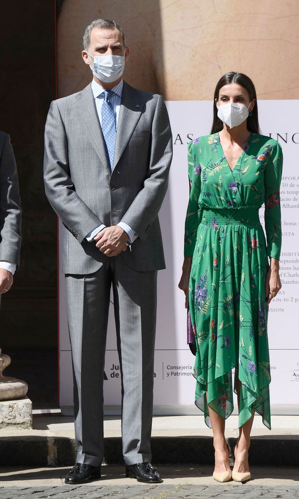 Spanish Royals Visit An Exhibition At Alhambra In Granada