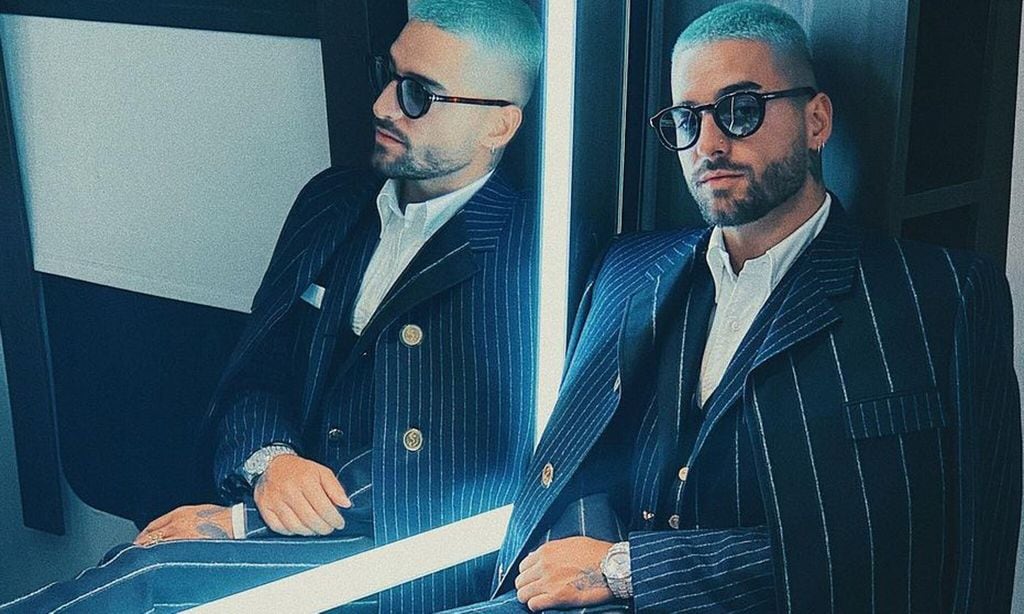 Maluma wears custom Thom Browne for the American Music Awards