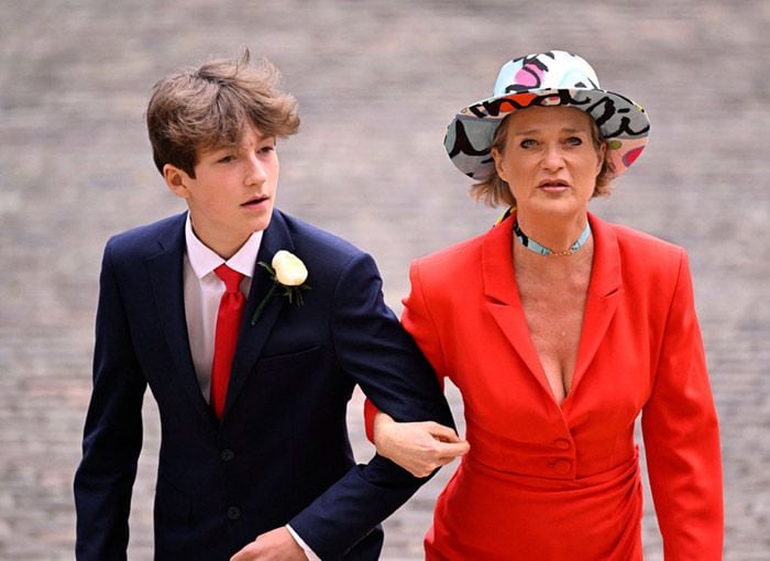 La princesa Delphine, con sus hijos por primera vez en una boda real