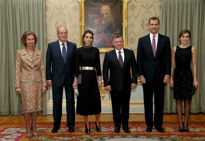 Abdalá y Rania de Jordania con los reyes Juan Carlos y Sofía y Felipe y Letizia