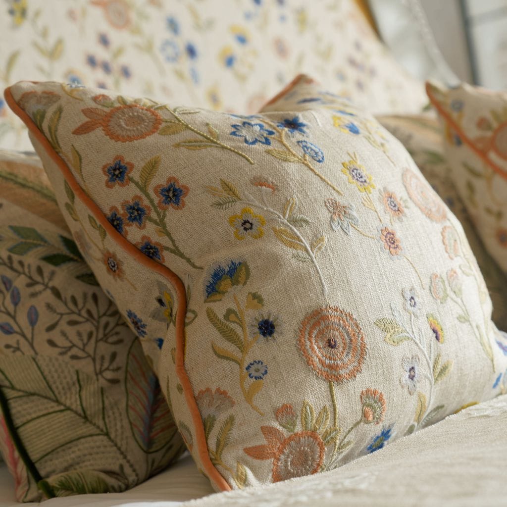 Embroidered cushions detail       