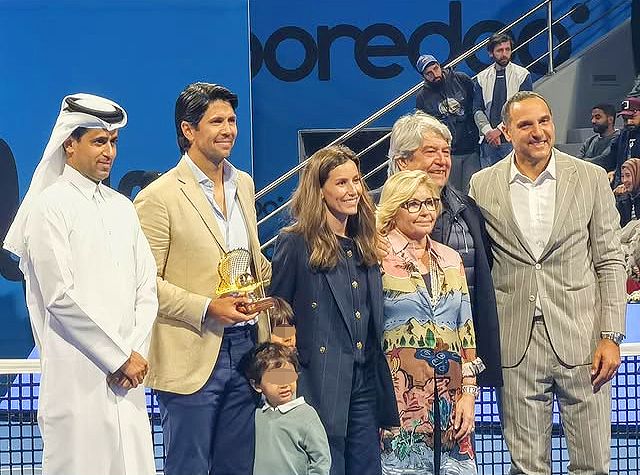 Fernando Verdasco con su familia en su adiós del tenis