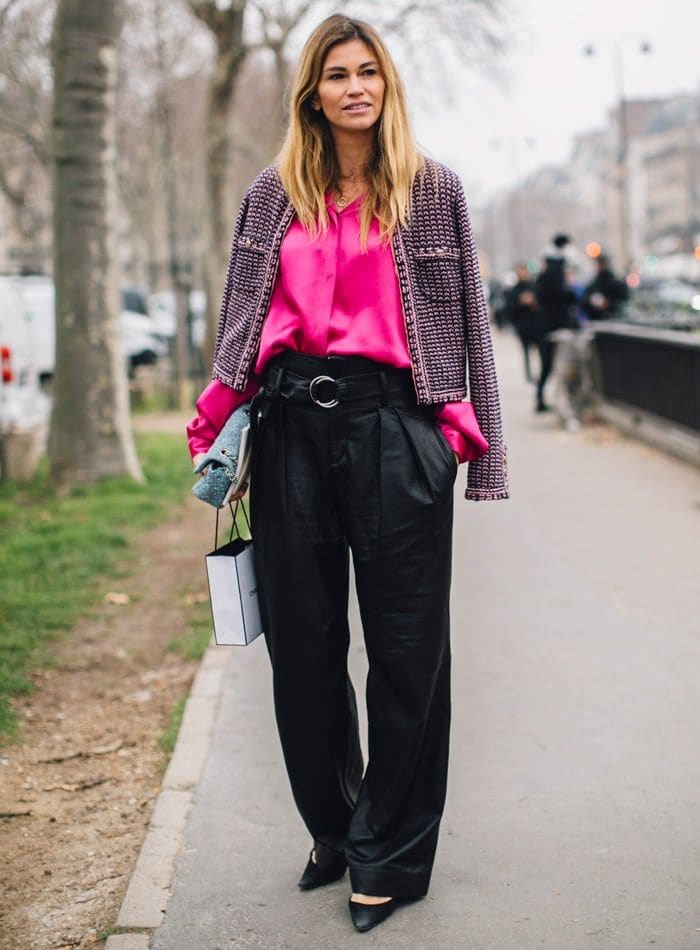 blusa fucsia a