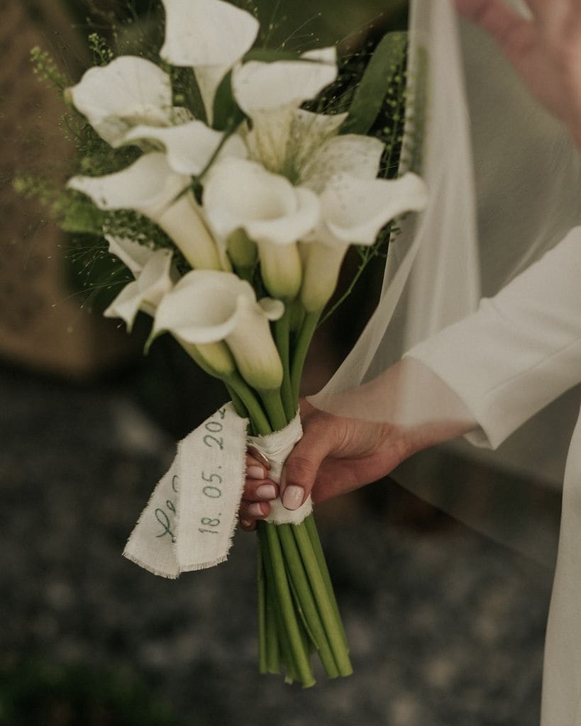 Ramos de novia blancos calas