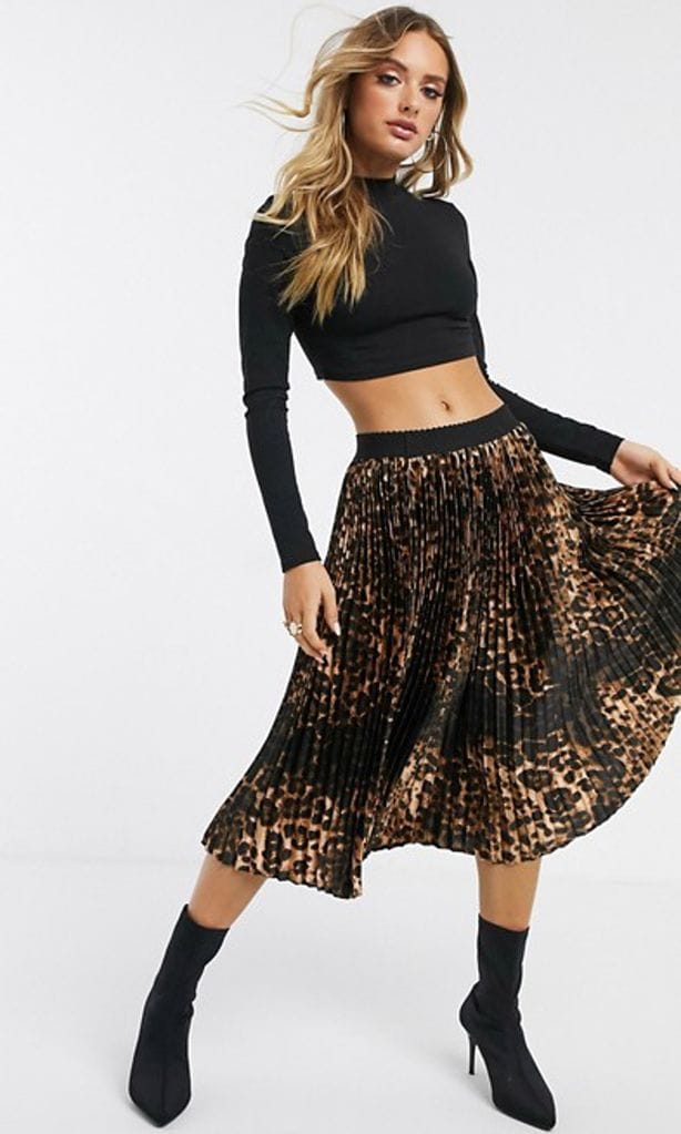 leopard print skirt from pretty little thing